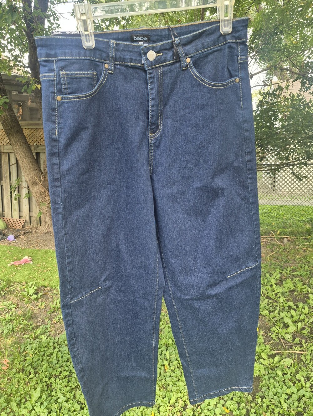 bebe Women's Dark Indigo Relaxed Jeans